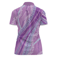 Polynesian Puakeniken Pikake Twisted Lei Women Polo Shirt Amethys LT7 - Polynesian Pride