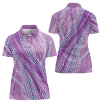 Polynesian Puakeniken Pikake Twisted Lei Women Polo Shirt Amethys LT7 - Polynesian Pride
