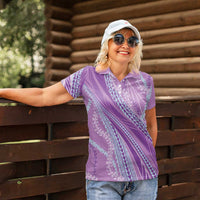 Polynesian Puakeniken Pikake Twisted Lei Women Polo Shirt Amethys LT7 - Polynesian Pride