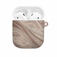 Polynesian Puakeniken Pikake Twisted Lei AirPods Case Beige - Polynesian Pride