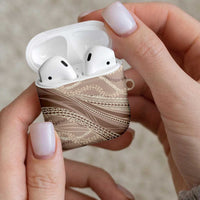 Polynesian Puakeniken Pikake Twisted Lei AirPods Case Beige LT7 - Polynesian Pride