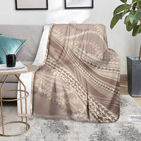 Polynesian Puakeniken Pikake Twisted Lei Blanket Beige - Polynesian Pride