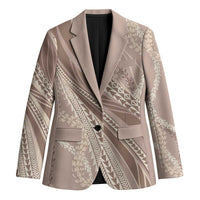 Polynesian Puakeniken Pikake Twisted Lei Blazer Beige - Polynesian Pride