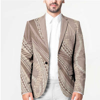 Polynesian Puakeniken Pikake Twisted Lei Blazer Beige - Polynesian Pride
