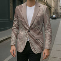 Polynesian Puakeniken Pikake Twisted Lei Blazer Beige - Polynesian Pride