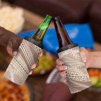 Polynesian Puakeniken Pikake Twisted Lei 4 in 1 Can Cooler Tumbler Beige - Polynesian Pride