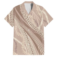 Polynesian Puakeniken Pikake Twisted Lei Hawaiian Shirt Beige LT7 Beige - Polynesian Pride