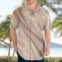 Polynesian Puakeniken Pikake Twisted Lei Hawaiian Shirt Beige LT7 - Polynesian Pride