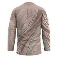 Polynesian Puakeniken Pikake Twisted Lei Hockey Jersey Beige LT7 - Polynesian Pride