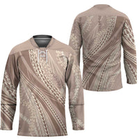 Polynesian Puakeniken Pikake Twisted Lei Hockey Jersey Beige LT7 - Polynesian Pride