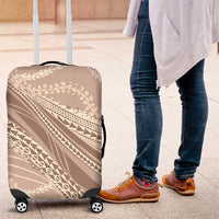 Polynesian Puakeniken Pikake Twisted Lei Luggage Cover Beige - Polynesian Pride