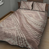 Polynesian Puakeniken Pikake Twisted Lei Quilt Bed Set Beige - Polynesian Pride