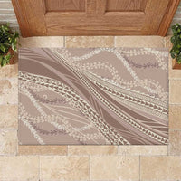 Polynesian Puakeniken Pikake Twisted Lei Rubber Doormat Beige - Polynesian Pride
