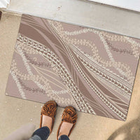Polynesian Puakeniken Pikake Twisted Lei Rubber Doormat Beige - Polynesian Pride
