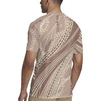 Polynesian Puakeniken Pikake Twisted Lei Rugby Jersey Beige LT7 - Polynesian Pride