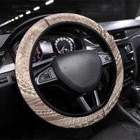 Polynesian Puakeniken Pikake Twisted Lei Steering Wheel Cover Beige - Polynesian Pride