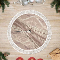 Polynesian Puakeniken Pikake Twisted Lei Tree Skirt Beige LT7 Fringed Beige - Polynesian Pride