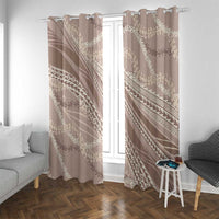 Polynesian Puakeniken Pikake Twisted Lei Window Curtain Beige - Polynesian Pride