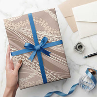 Polynesian Puakeniken Pikake Twisted Lei Wrapping Paper Beige LT7 - Polynesian Pride