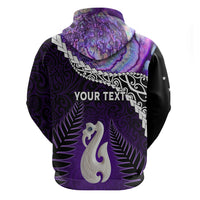 Personalised New Zealand Maori Hoodie Manaia Paua Shell Purple LT7 - Polynesian Pride