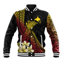 Personalized Papua New Guinea Baseball Jacket Kundu Drum Carving Motifs LT7 Unisex Black - Polynesian Pride