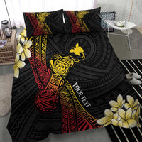 Personalized Papua New Guinea Bedding Set Kundu Drum Carving Motifs