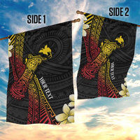 Personalized Papua New Guinea Garden Flag Kundu Drum Carving Motifs LT7 - Polynesian Pride