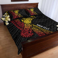 Personalized Papua New Guinea Quilt Bed Set Kundu Drum Carving Motifs LT7 - Polynesian Pride