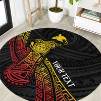 Personalized Papua New Guinea Round Carpet Kundu Drum Carving Motifs