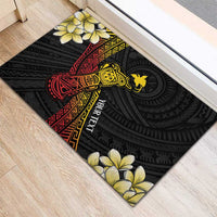 Personalized Papua New Guinea Rubber Doormat Kundu Drum Carving Motifs LT7 - Polynesian Pride