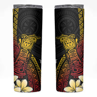 Personalized Papua New Guinea Skinny Tumbler Kundu Drum Carving Motifs