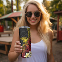 Personalized Papua New Guinea Skinny Tumbler Kundu Drum Carving Motifs