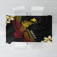 Personalized Papua New Guinea Tablecloth Kundu Drum Carving Motifs LT7 Black - Polynesian Pride