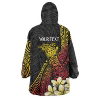 Personalized Papua New Guinea Wearable Blanket Hoodie Kundu Drum Carving Motifs LT7 - Polynesian Pride
