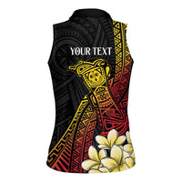 Personalized Papua New Guinea Women Sleeveless Polo Shirt Kundu Drum Carving Motifs