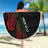 Personalized Papua New Guinea Beach Blanket Kundu Drum Motifs - Sepik Colors LT7 - Polynesian Pride