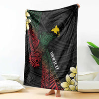 Personalized Papua New Guinea Blanket Kundu Drum Motifs - Sepik Colors LT7 - Polynesian Pride