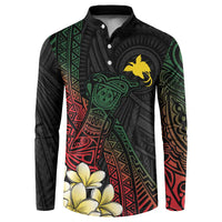 Personalized Papua New Guinea Button Sweatshirt Kundu Drum Motifs - Sepik Colors LT7 Black - Polynesian Pride