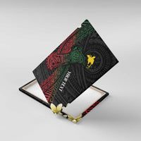 Personalized Papua New Guinea Canvas Wall Art Kundu Drum Motifs - Sepik Colors LT7 With Frame Black - Polynesian Pride
