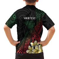 Personalized Papua New Guinea Family Matching Short Sleeve Bodycon Dress and Hawaiian Shirt Kundu Drum Motifs - Sepik Colors