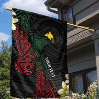 Personalized Papua New Guinea Garden Flag Kundu Drum Motifs - Sepik Colors LT7 - Polynesian Pride