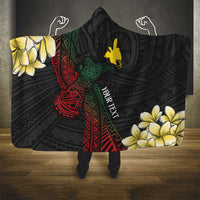 Personalized Papua New Guinea Hooded Blanket Kundu Drum Motifs - Sepik Colors LT7 - Polynesian Pride