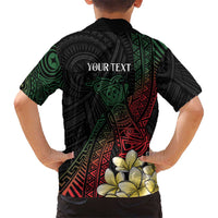 Personalized Papua New Guinea Kid Hawaiian Shirt Kundu Drum Motifs - Sepik Colors