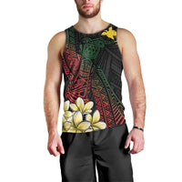 Personalized Papua New Guinea Men Tank Top Kundu Drum Motifs - Sepik Colors LT7 - Polynesian Pride