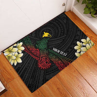 Personalized Papua New Guinea Rubber Doormat Kundu Drum Motifs - Sepik Colors LT7 - Polynesian Pride