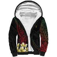 Personalized Papua New Guinea Sherpa Hoodie Kundu Drum Motifs - Sepik Colors LT7 Unisex Black - Polynesian Pride