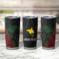 Personalized Papua New Guinea Tumbler Cup Kundu Drum Motifs - Sepik Colors LT7 - Polynesian Pride