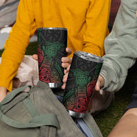 Personalized Papua New Guinea Tumbler Cup Kundu Drum Motifs - Sepik Colors LT7 - Polynesian Pride