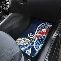 Bula Fiji Tagimaucia Mix Plumeria Masi Tapa Car Mats Blue