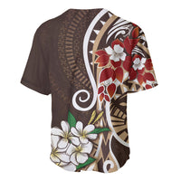 Bula Fiji Tagimaucia Mix Plumeria Masi Tapa Baseball Jersey Brown LT7 - Polynesian Pride